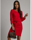 Rotes Kleid mit Bindegürtel 9729 – Online-Shop – Boutique